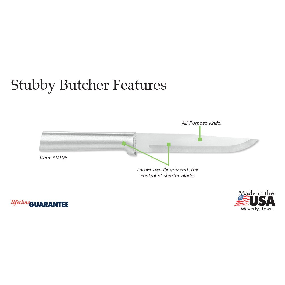 Rada Stubby Butcher Knife, Silver