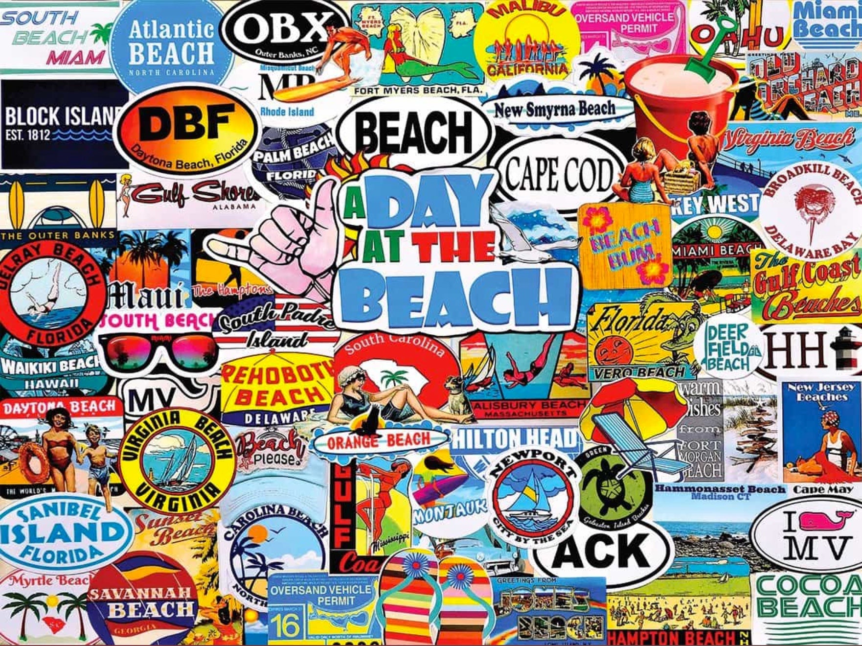 A Day At The Beach - 1000 Piece White Mountain Puzzle