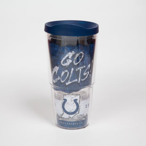Indianapolis Colts Statement Wrap 24oz Tervis with Navy Lid - CEG & Supply LLC