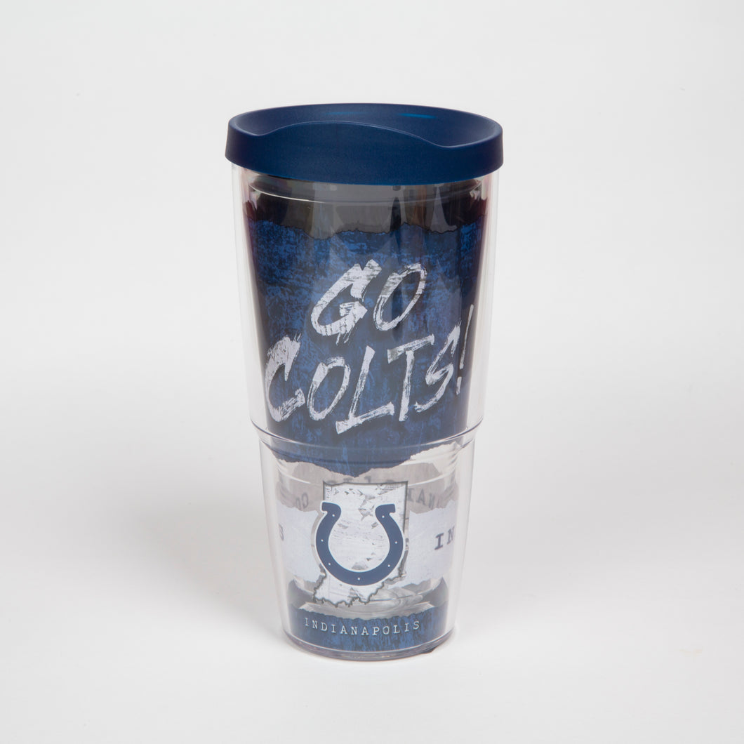 Indianapolis Colts Statement Wrap 24oz Tervis with Navy Lid - CEG & Supply LLC