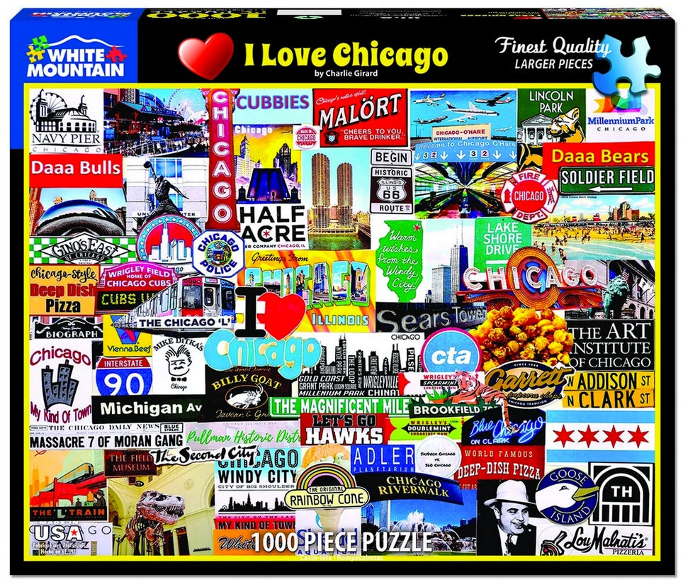 I Love Chicago - 1000 Piece Jigsaw Puzzle