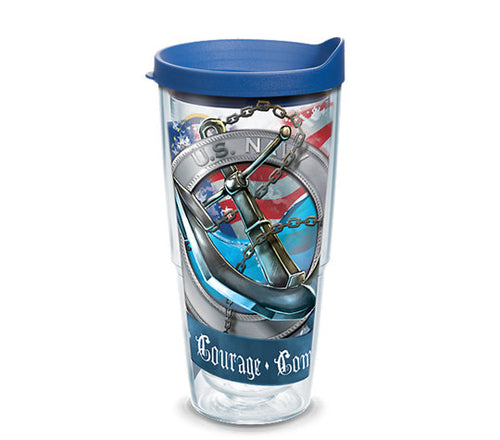 Navy Anchor 24oz Tervis - CEG & Supply LLC
