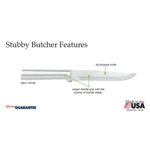 R106 and W206  Rada Cutlery Stubby Butcher - CEG & Supply LLC