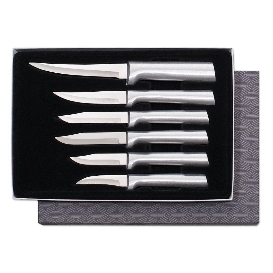Rada Cutlery Paring Knife Set - 6 Knives with Stainless Steel Blades and  Steel Resin Handles Made in USA 