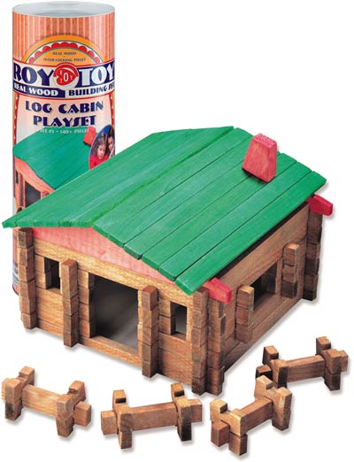 Roy Toy Classic Log Cabin in Large Canister - CEG & Supply LLC