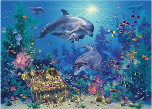 Dolphin Treasure - 100 PC Kids Puzzle, White Mountain Puzzles - CEG & Supply LLC