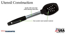 W981 Rada Non-Scratch Spoon with holes black handle - CEG & Supply LLC
